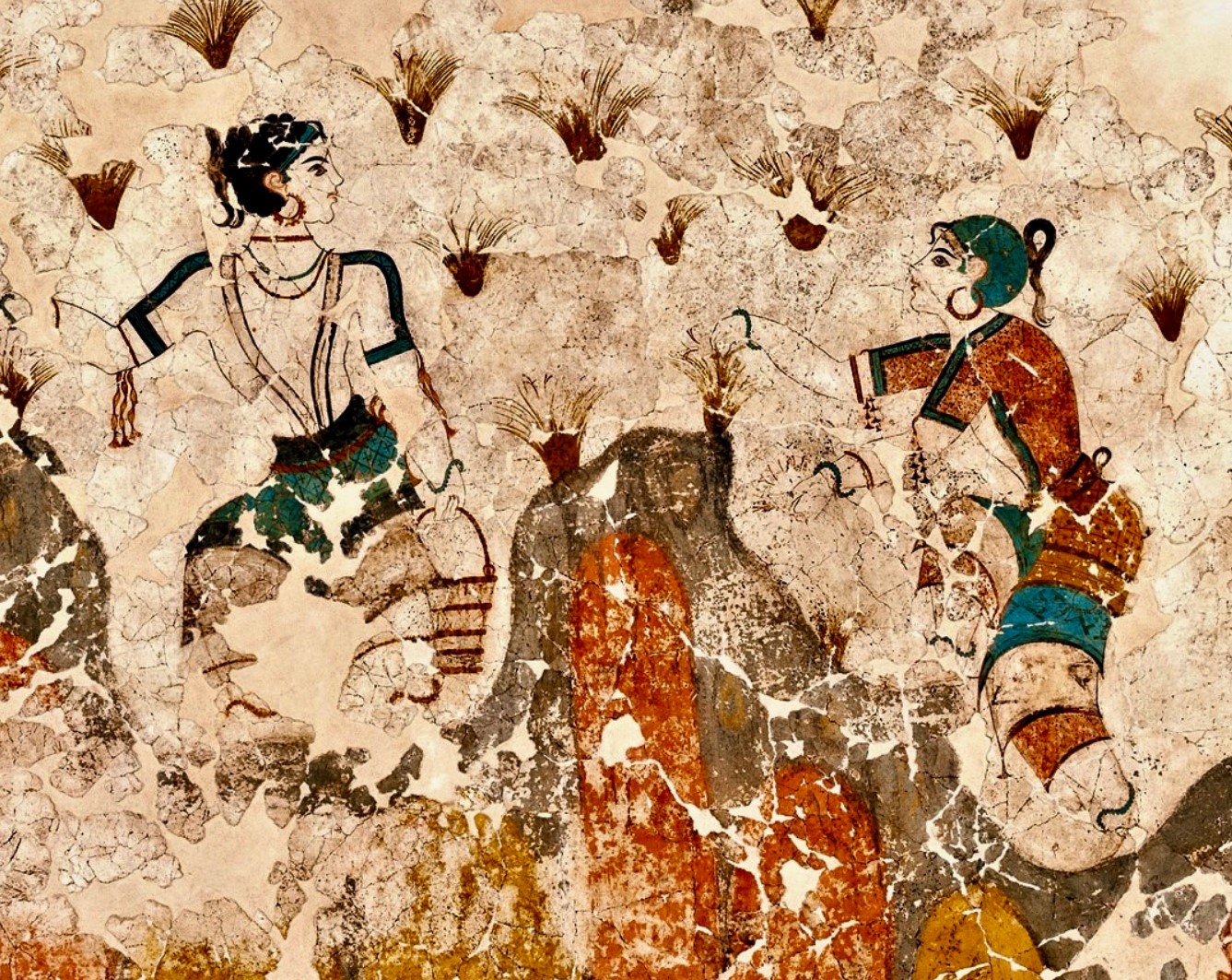 Raccoglitrici di zafferano, XVII sec a.C. Akrotiri, Isola di Thera G