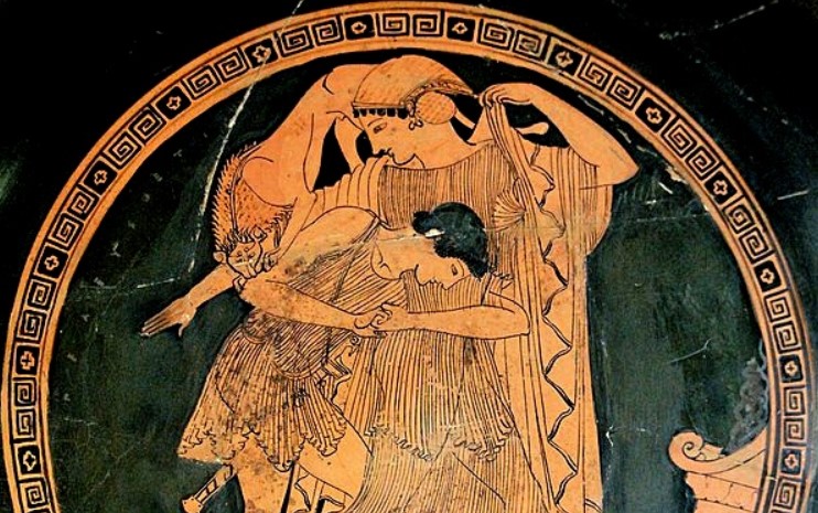 Thetis and Peleus, 5th century BC Attic vase.