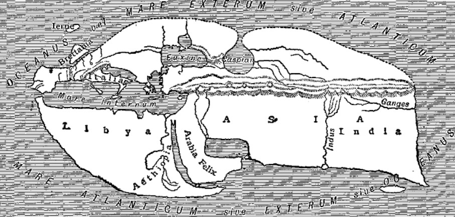 Carta delle terre e dei mari descritti da Strabone nel Geographica – Ricostruzione DigitalMaps