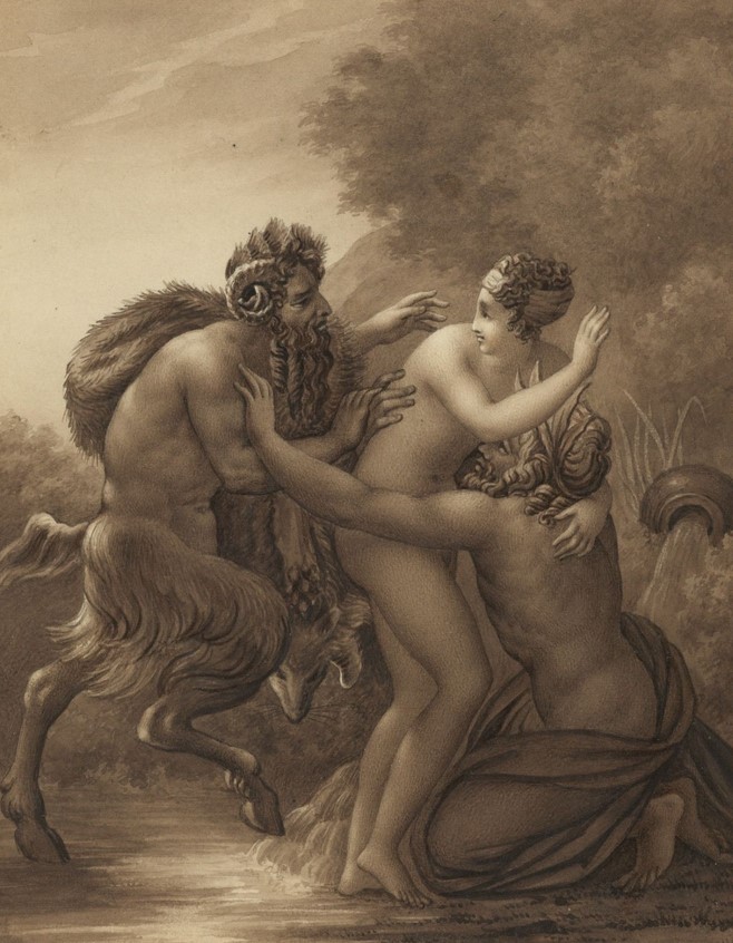 Anne-Louis Girodet de Roussy-Trioson: Pan insegue Siringa , 1826 – Houghton Library, Harvard University USA