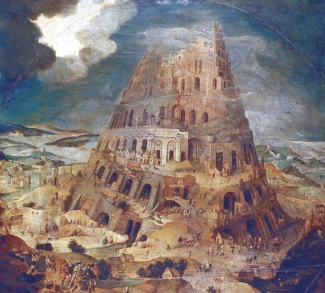 Pieter Brueghel il Giovane. La costruzione della torre di Babele, 1595 – Museo del Prado, Madrid ESP