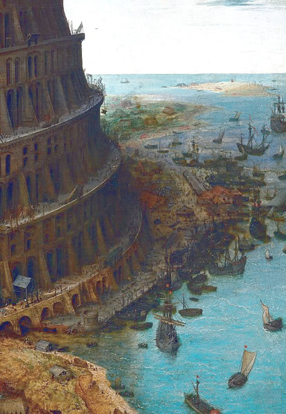 Pieter Bruegel il Vecchio. La Torre di Babele, dettaglio